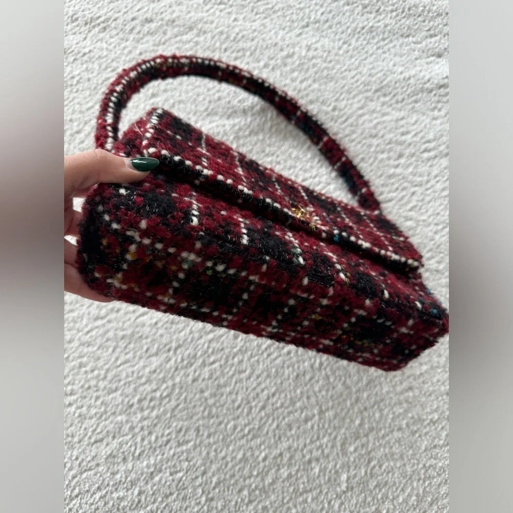 ANINE BING NWT Nico Bag in Cherry Plaid